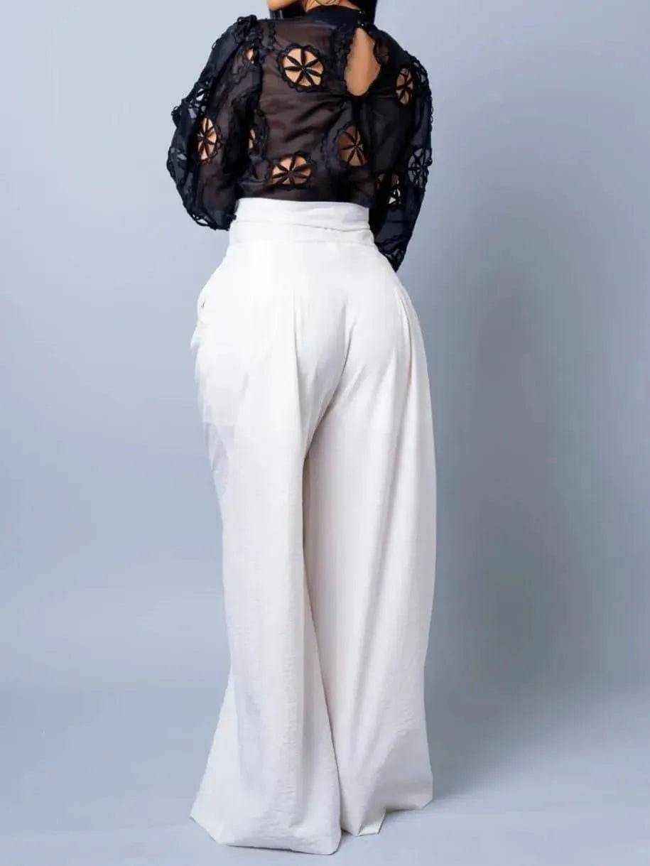 Bow Down Pants-White.
