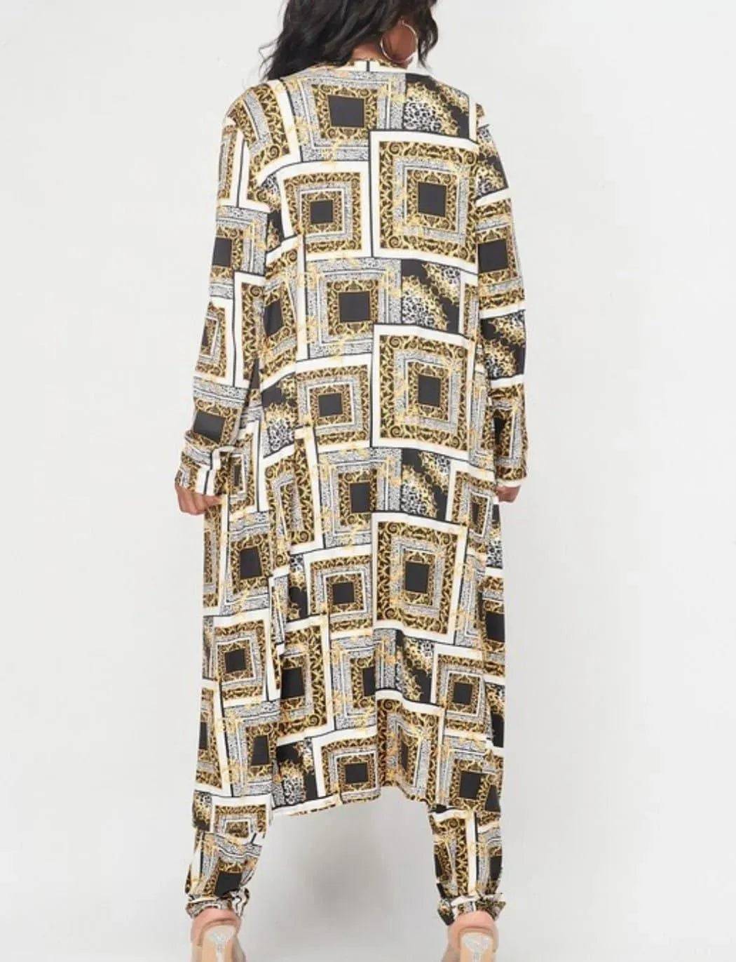 Call Me Sexy 3pc Pants Cardigan-Gold.