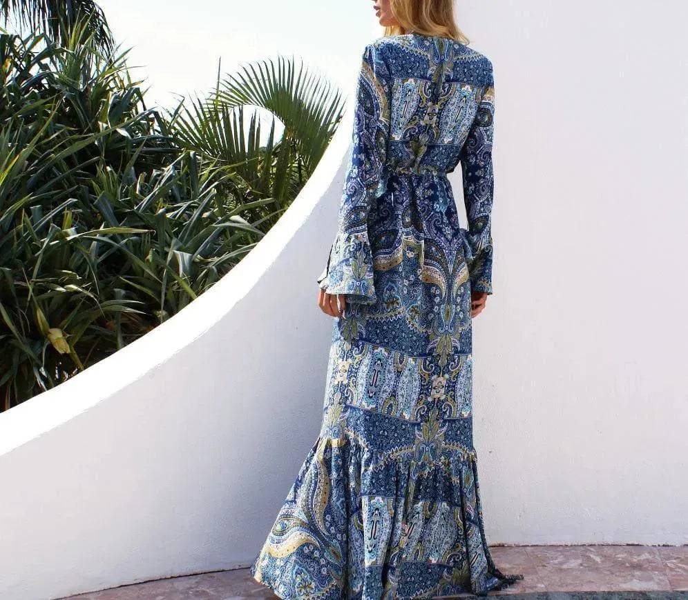 Cashew One Size Lake Dress-Blue.