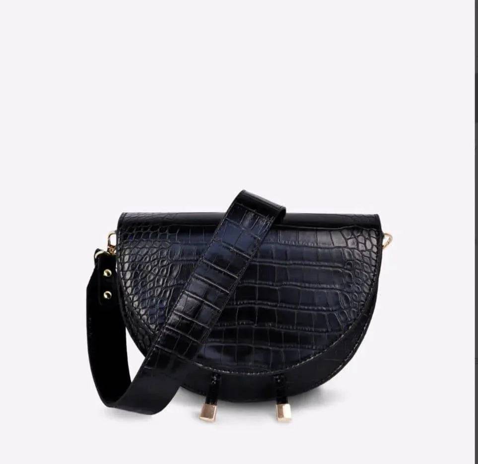 Crossbody Mersi Leather Handbag-Black.