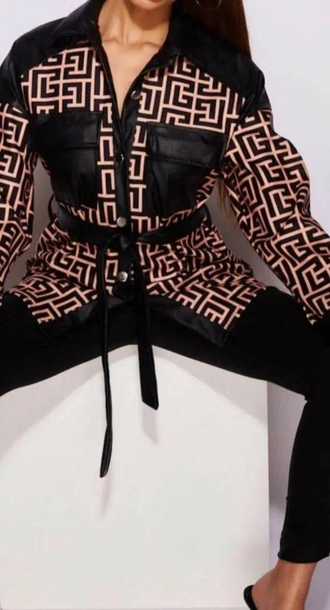 Dorene's Leather Belted Shirt.