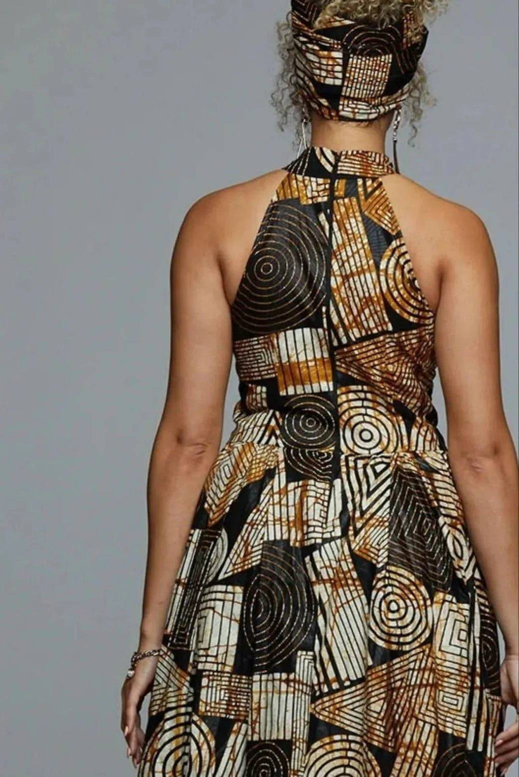 Elegant African Dress-Brown.