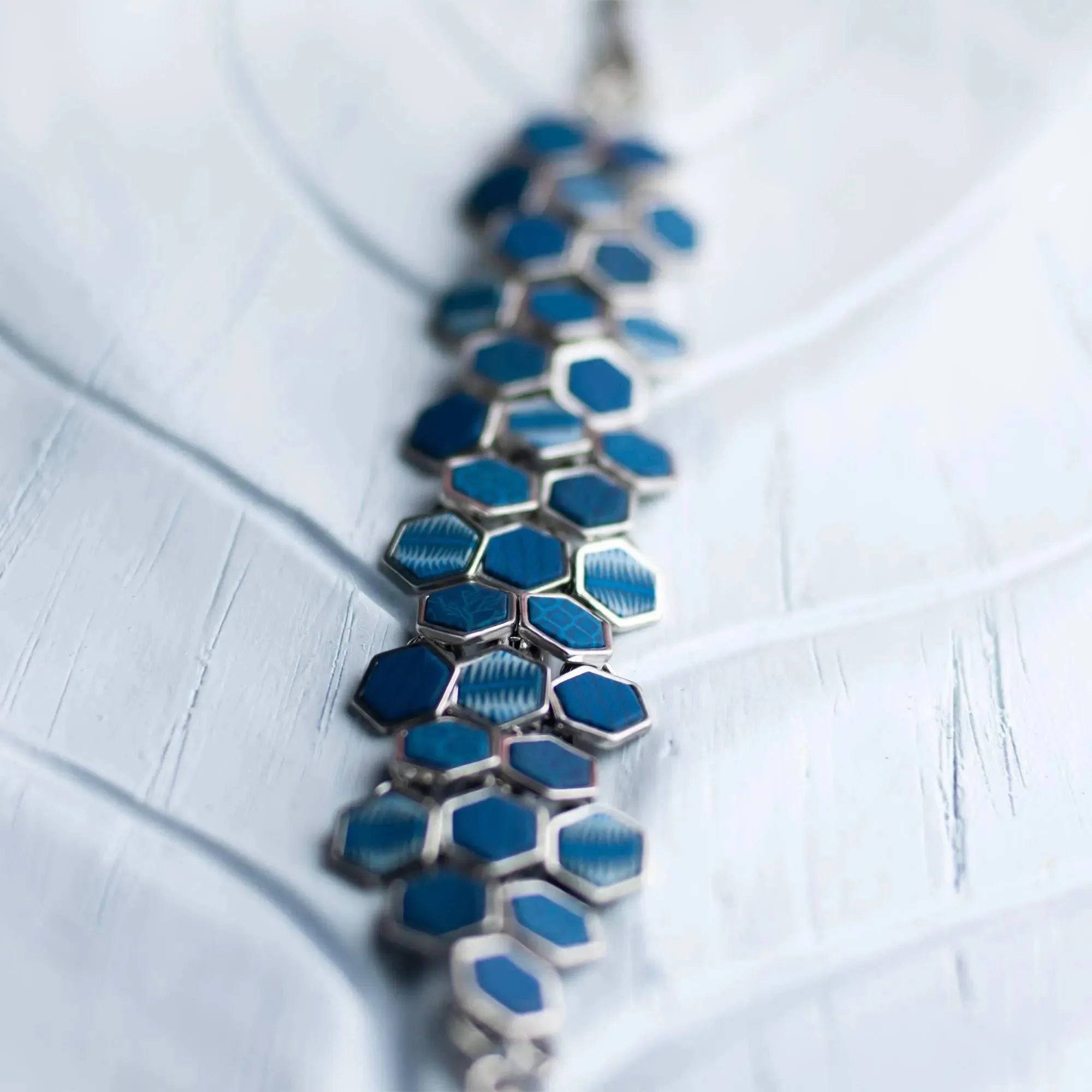 Hexagon Toggle Bracelet-Navajo Blue.