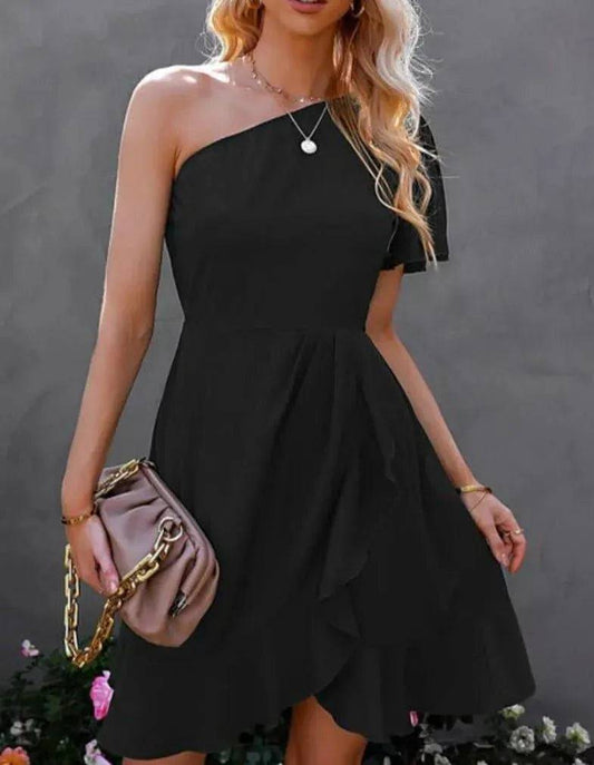 Jalynn Short Dress-Black.