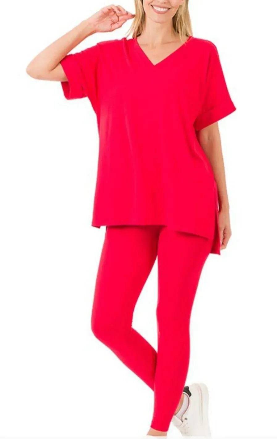 Kayla Microfiber Loungewear Set-Ruby.