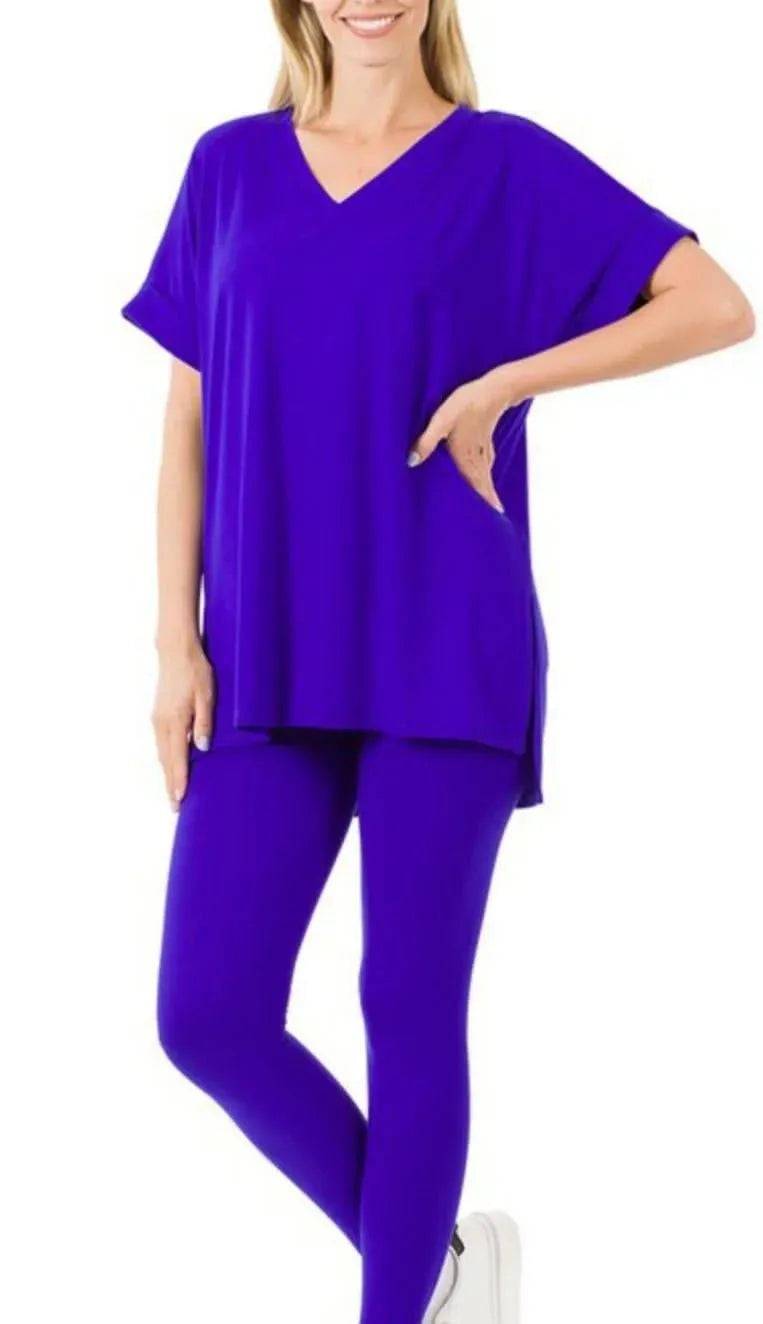 Kayla Microfiber Loungewear Set-Ruby.