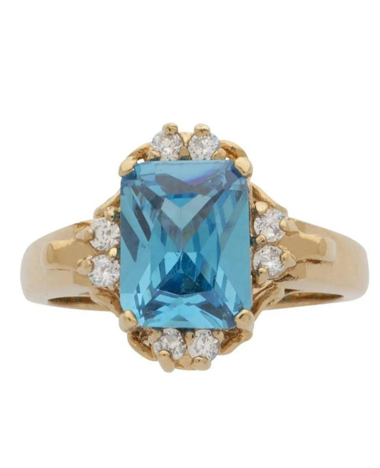 Ladies Square Stone Ring-Turquoise.