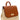 Tan woven straw handbag by My Sexy Black featuring a stylish, natural design with short handles and a spacious interior.