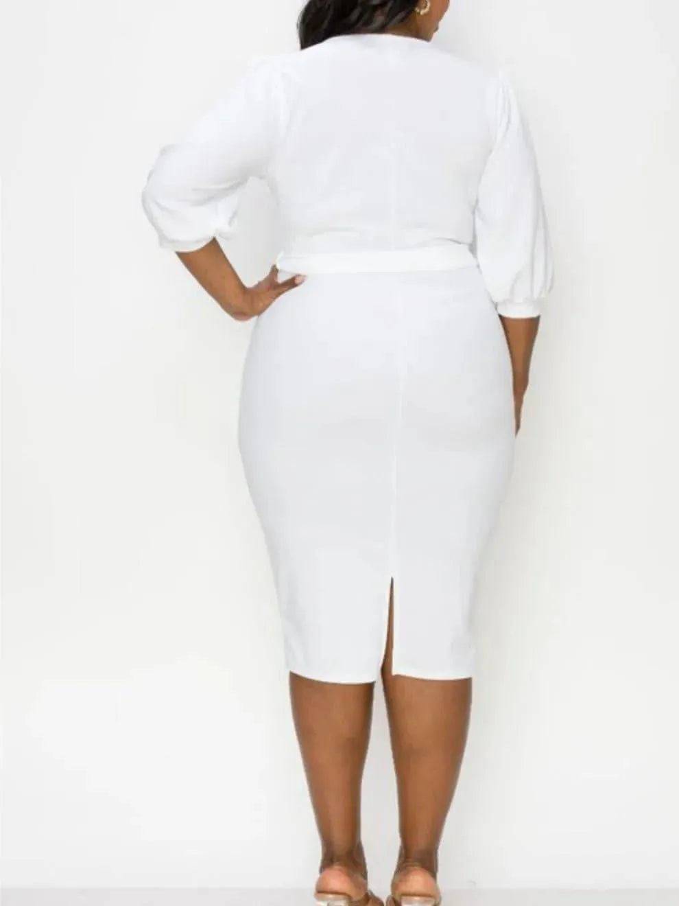 Latoya V-Neckline Dress-White.