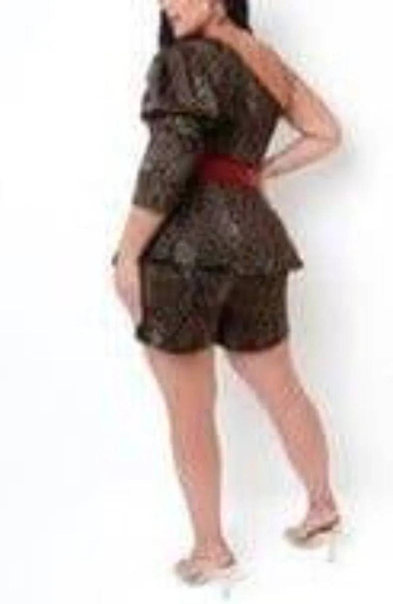 Plus Size Mama Snake Two Piece-Brown.