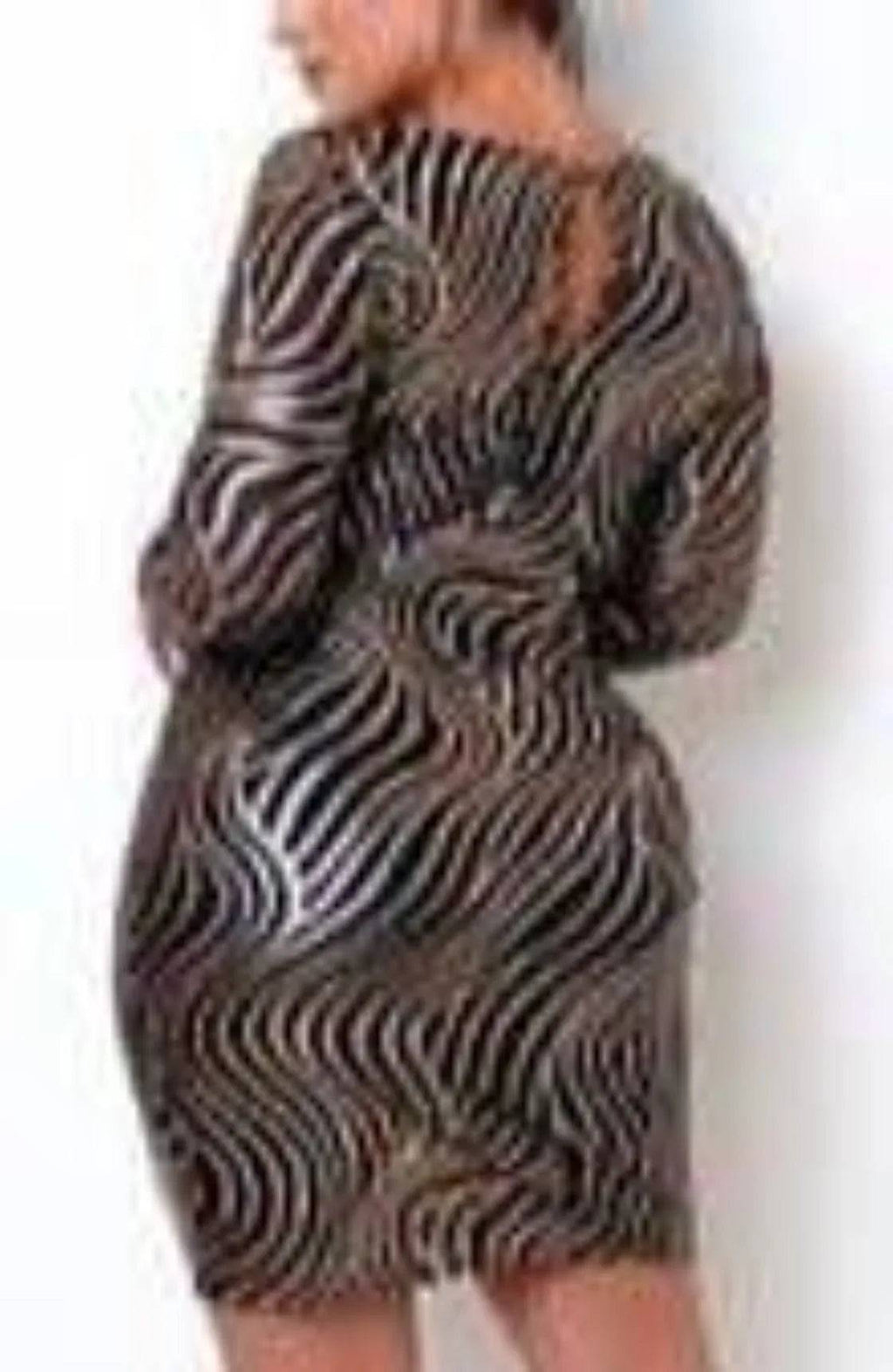Plus Size Swirl Mini Dress-Black.