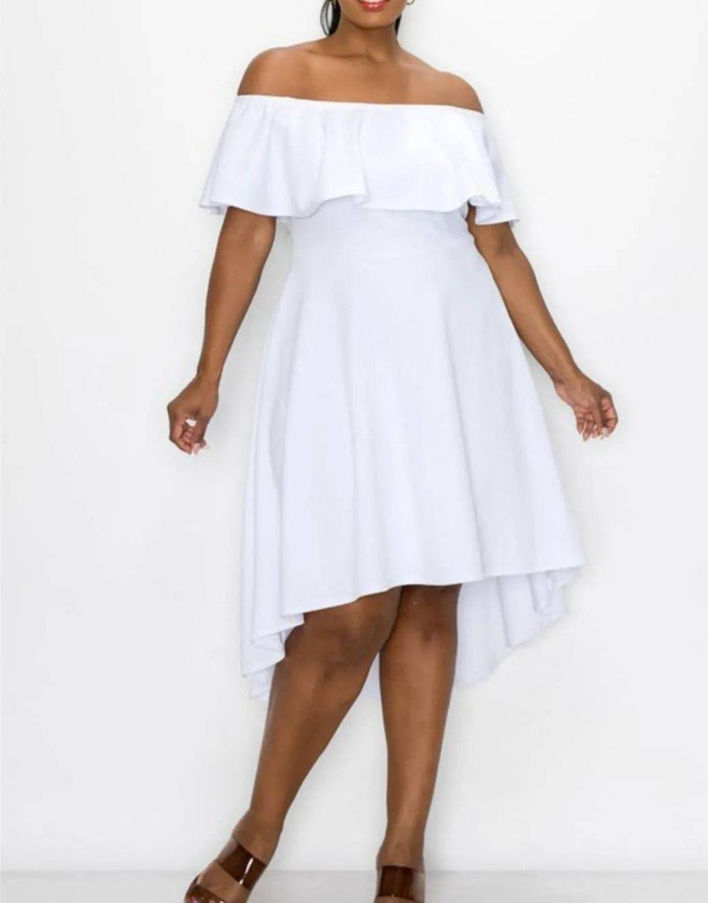 Sassy Lou Off Shoulder-White.