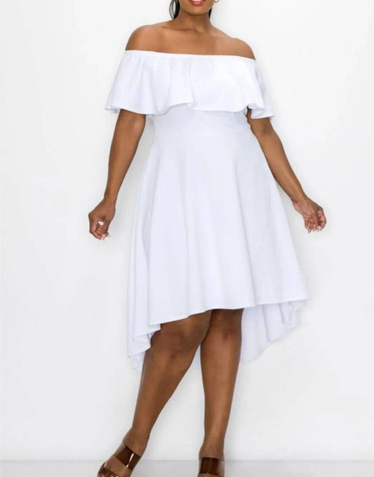 Sassy Lou Off Shoulder-White.