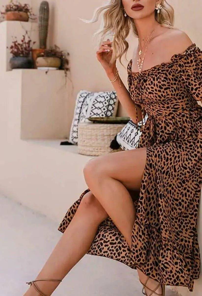 Show Me Now Mid Dress-Leopard.