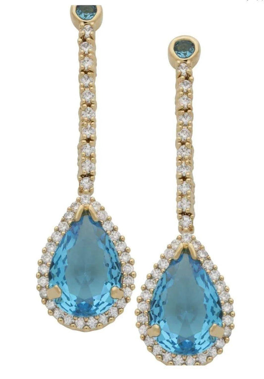 Tear Drop Earrings-Turquoise.