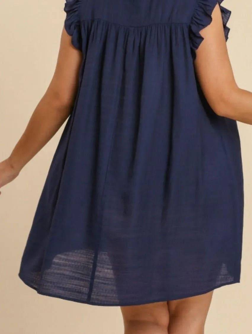 Tee Mom  Yoke Plus Mini Dress-Midnight.