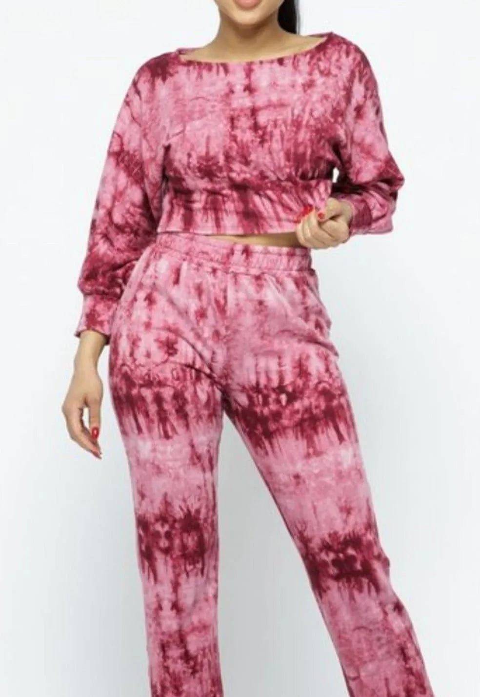 Tee-Wee Fleece Set-Burgundy.