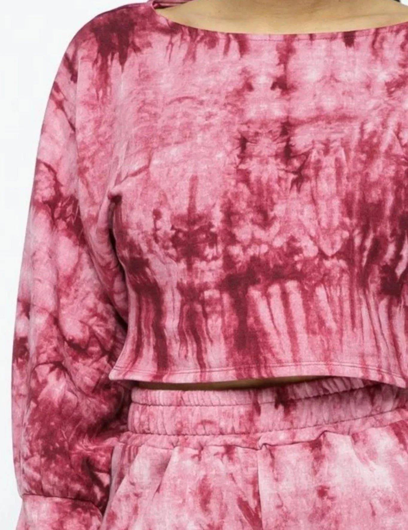 Tee-Wee Fleece Set-Burgundy.